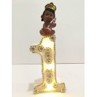 Ethnic Baby Girl Birthday Number One Cake Topper Centerpiece With Lights Decoration